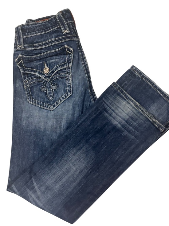 Rock Revival Other - Rock Revival Mick Boot Jeans Men’s 31 Distressed Dark Wash Embroidered Pocket